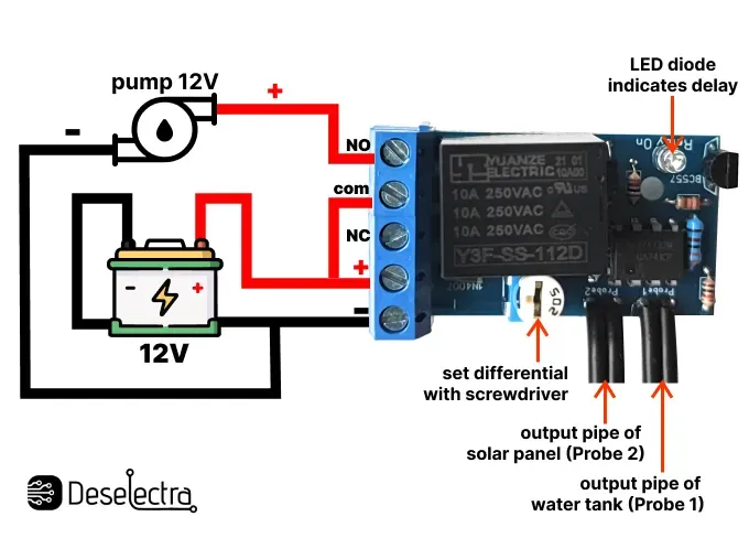 wiring diagram of differential thermostat controller